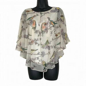 Ted Baker London Stunning Flowing With Beautiful Coloured Birds Blouse Size  0